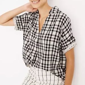 Madewell Courier button back shirt in plaid S
